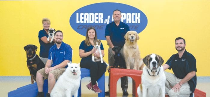 Reader's Choice family photo of Leader of the Pack Canine Institute best dog training & grooming